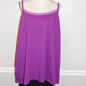 4X Catherines Purple Lace Stretch Camisole Top NWT
